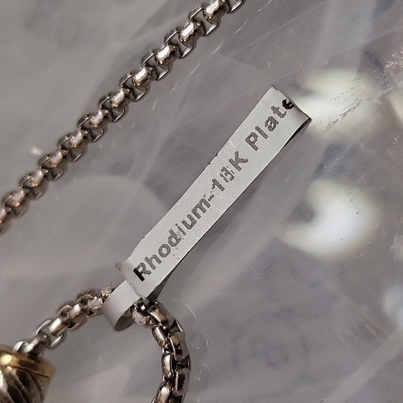 18k Rhodium Plated 20" Box Link Chain Magnetic Cable Barrle Clasp - Picture 6 of 11